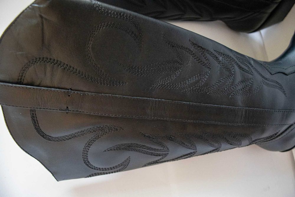 Cizme negre western cowboy piele naturala full marime 36