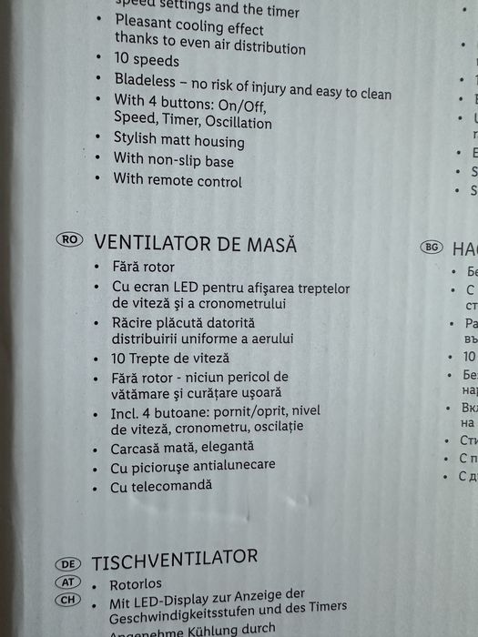 Ventilator fără pale SilverCrest