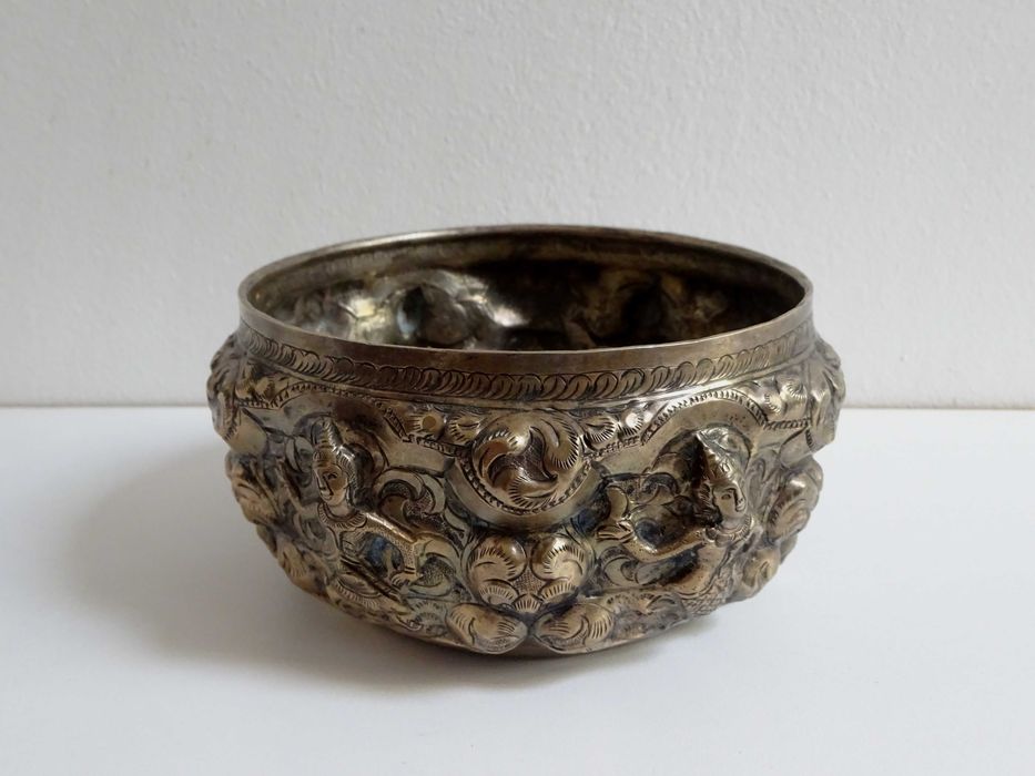 Bol hindus din argint pur - Rara si veche piesa din Tibet