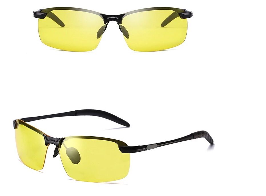 Ochelari de soare lentile galbene , polarizate, brate metalice, noi