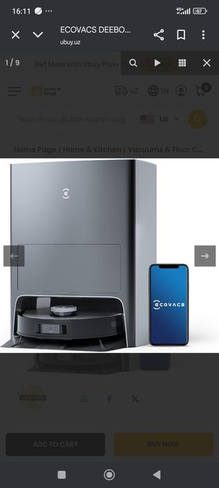 ECOVACS DEEBOT X1 Omni Robot Vacuum and Mop