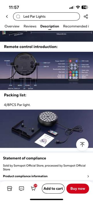 Somspot LED Прожектори многоцветни за сватба или парти