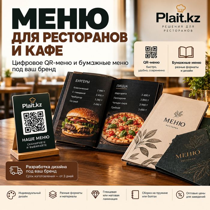 Меню для ресторанов и кафе
