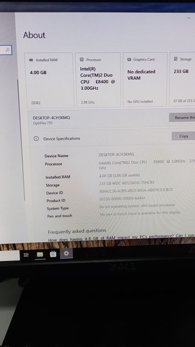 Monitor dell 19, pc dell Optiplex 755