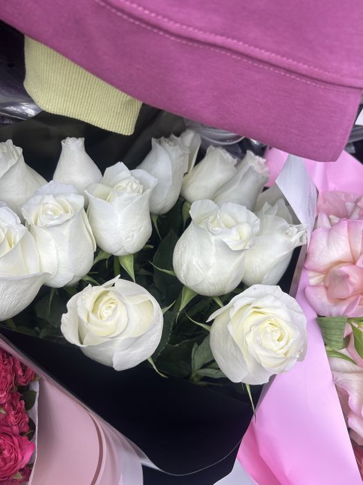 Метровые,белые розы