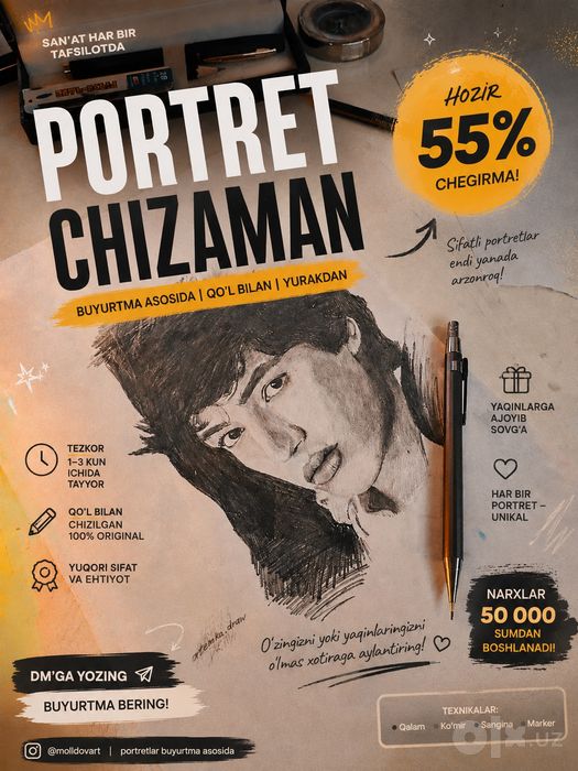 Portret chizish xizmati