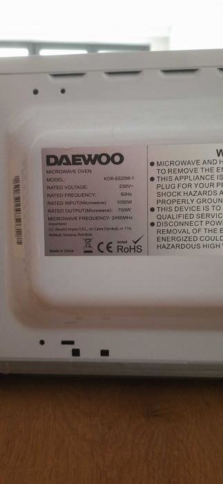 Микровълнова фурна Daewoo KOR-6S20W