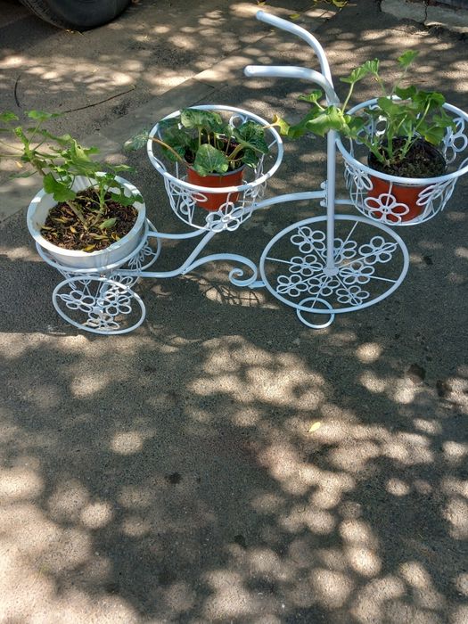 Biciclete suport ornamente flori.