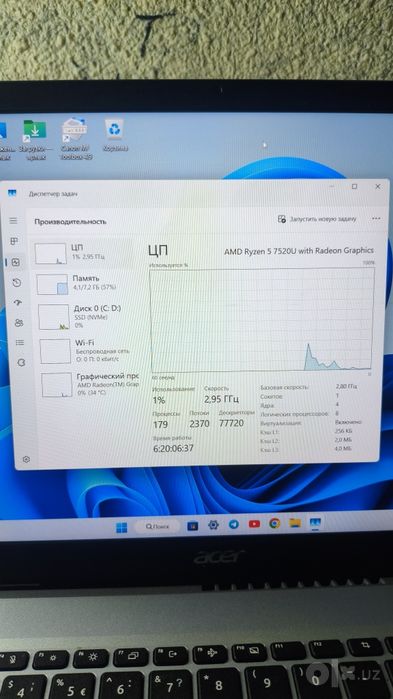 Acer aspire 3 идеал холатда + сумка ва мишка