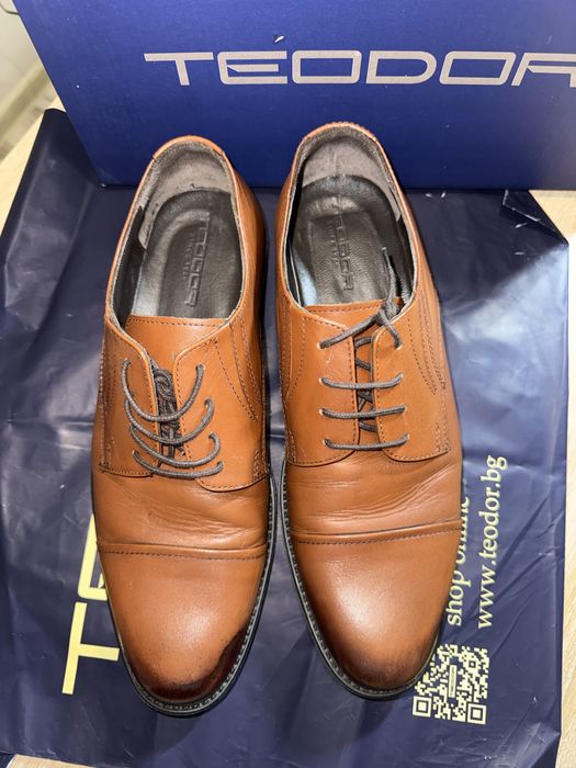 Мъжки официални обувки Teodor естествена кожа