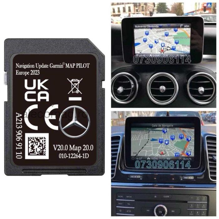 Card Original Harti Navigatie Mercedes Garmin C E V GLC GLK Europa Romania 2023-2024