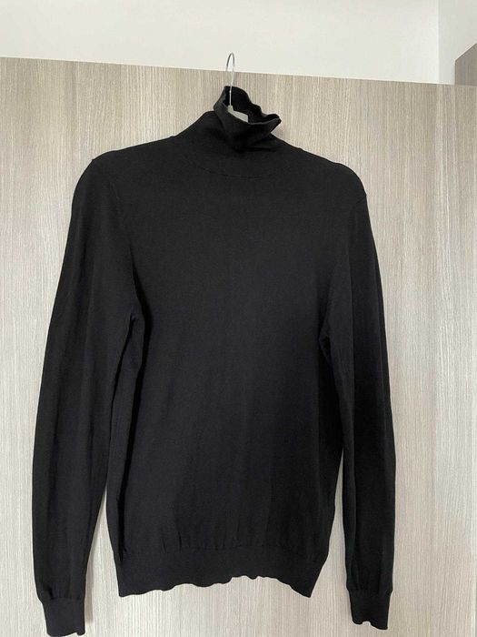 maleta Massimo Dutti S / M Slim fit, negru, bumbac matase casmir