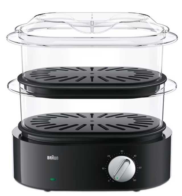 Aparat de gatit cu aburi Braun FS5100, 850W, 2 vase, Negru