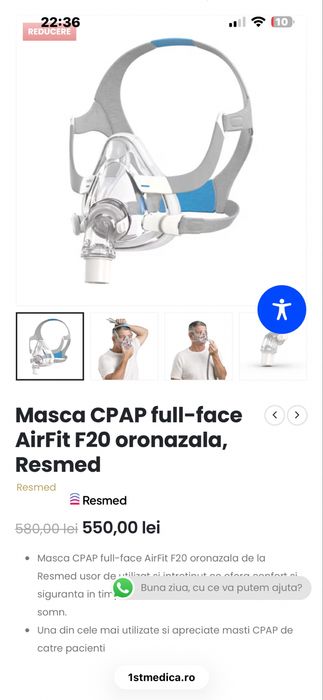 Masca cpap  full face Airfit20 Resmed