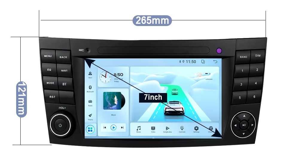 Мултимедия 7" Аndroid 13 2GB за MERCEDES E CLASS W211 CLS W219