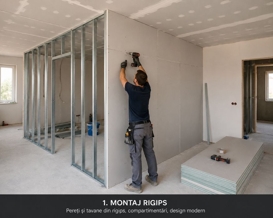 Montaj rigips Rigipsar Zugrav montaj gips-carton Zugrăveli