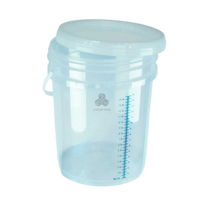 Прозрачна пластмасова градуирана кофа, Обем 20л. Деление 100 мл.,4351