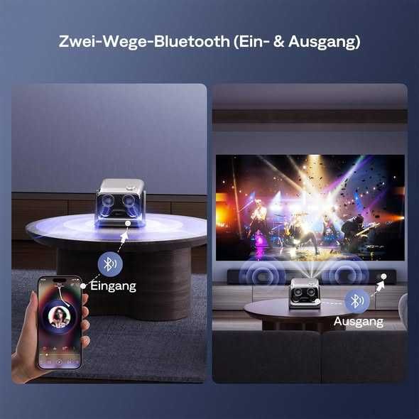 Proiector inteligent Aurzen Boom Mini 4 în 1 cu Google TV,Garantie