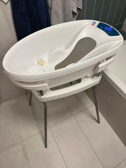 Cădiță electronică (temperatură, cântar) pentru baie bebeluși Aqua Scale Gen 3.0 cu suport