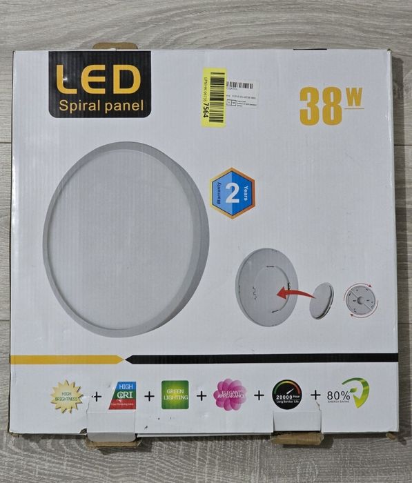 Lampă de tavan LED 38W, culoare reglabilă, 3420LM, Ø40cm, negru
