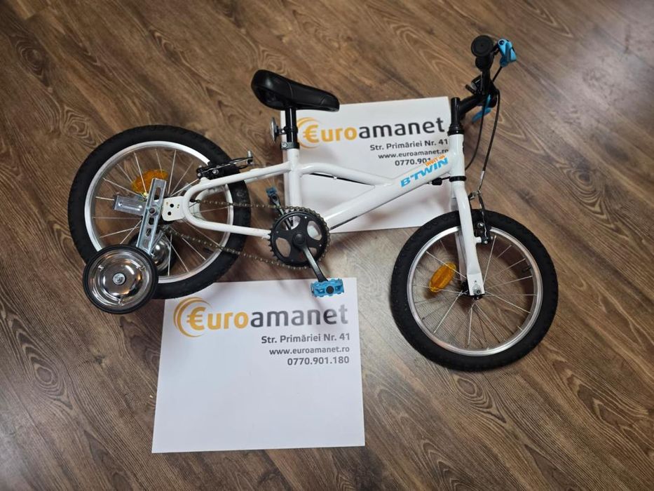 Bicicleta BTWIN 16 inch 4-6 ani DISCOVER 100 Alb Copii -P-