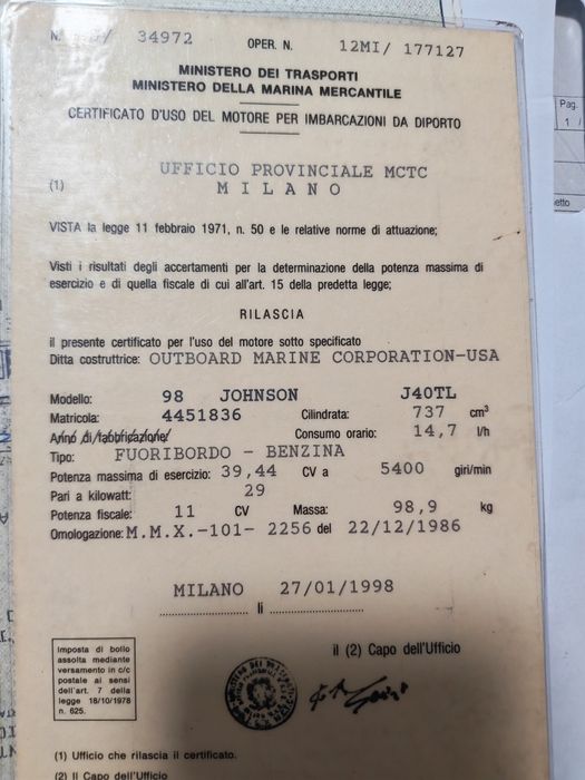 Motor Johnson 40 cp