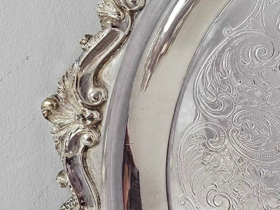 Два винтажных посеребренных больших блюда на стол из США