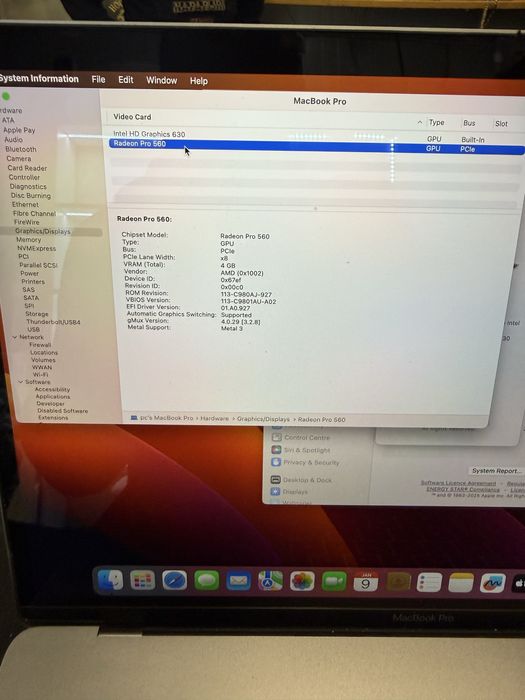 MacBook Pro 15” 2017 i7 2.9GHz, 16GB RAM, Radeon Pro 560