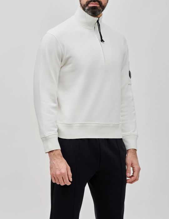 Мъжки суичър C.P. Company Cotton Diagonal Fleece Half Zip Sweater