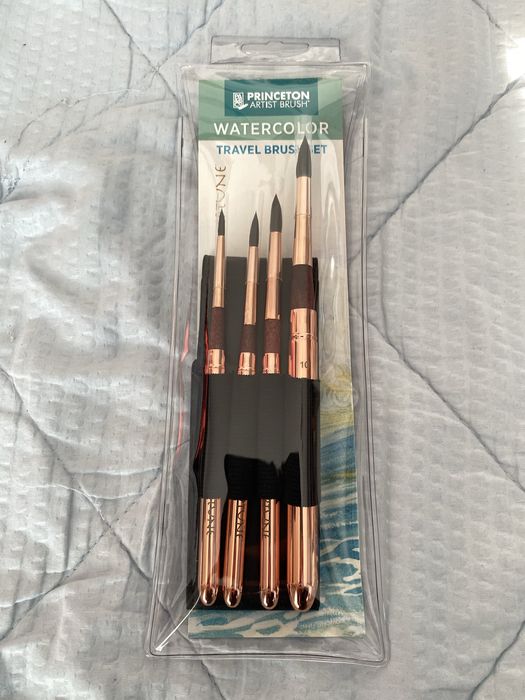 Set de 4 pensule pentru acuarele profesionale de călătorie