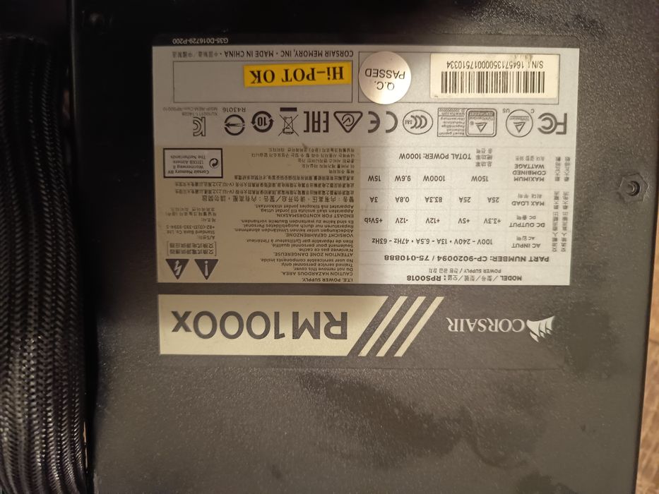 Sursa PC corsair rm1000x full modulara