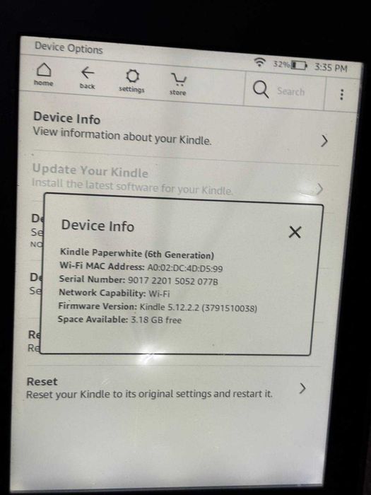 eBook reader Kindle Paperwhite 6th gen 4GB touch wifi iluminat citeste