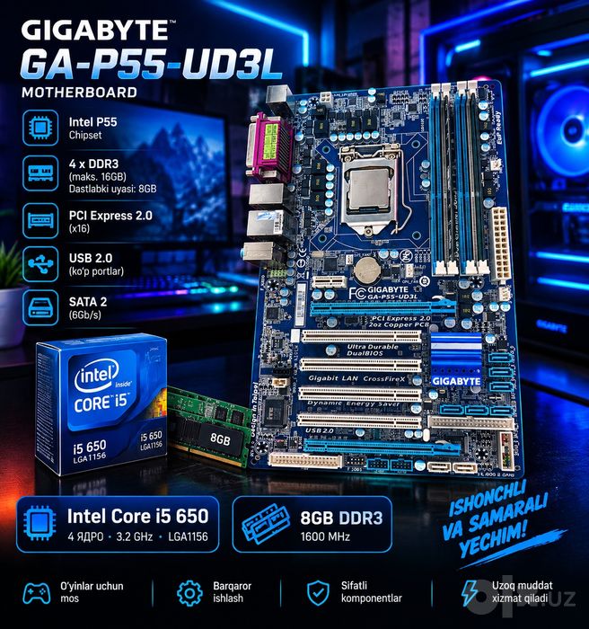 P55+ core i5 + 8gb