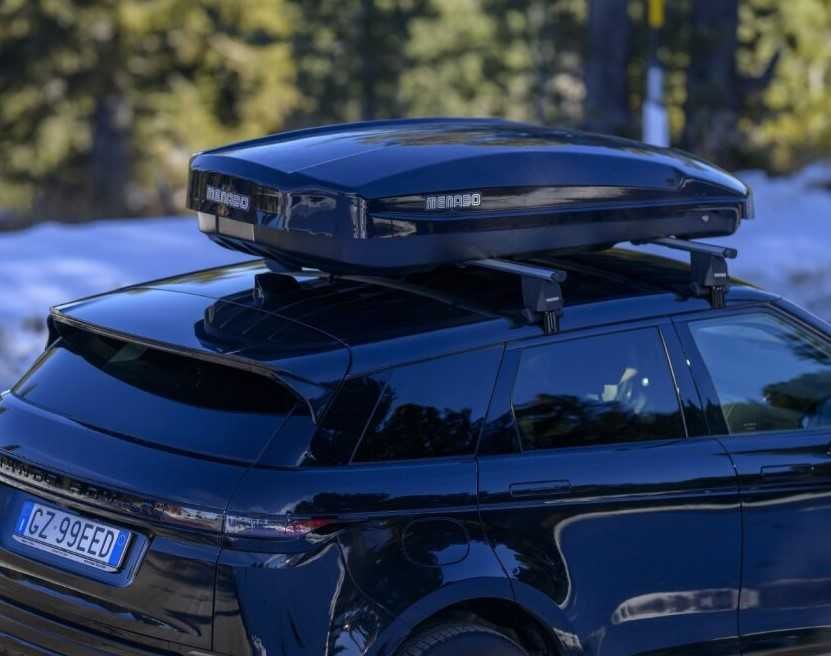 Автобокс багажник MENABO SATELLITE 550 DUO BLACK CRAB черен гланц НОВ!