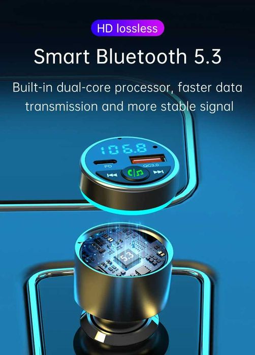 Bluetooth FM трансмитер BC61 QC 3.0 Бързо зареждане QC 3.0 MicroSD