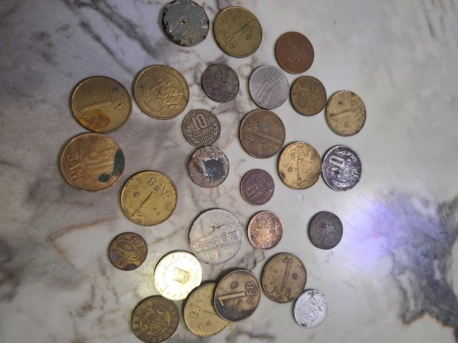 Монети 1 стотинки 1974.1962. 2 стотинки 1974