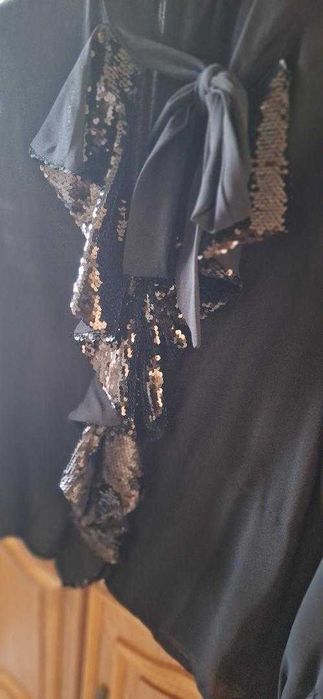 bluza de ocazie noua culoare neagra cu jabou din paiete 46 -XL 110 lei