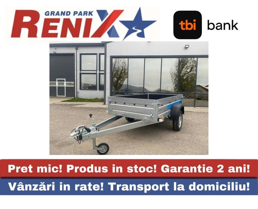 Faro Remorca Tractus Flex 220/125/35 Remorca pe foaie de arc si amortizoare de 750kg