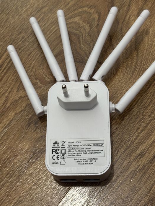 Extender Retea WiFi, 4 Antene, 1200 Mbps, Dual-Band 2.4G-5G, Conexiune WPA/WPA2, Alb