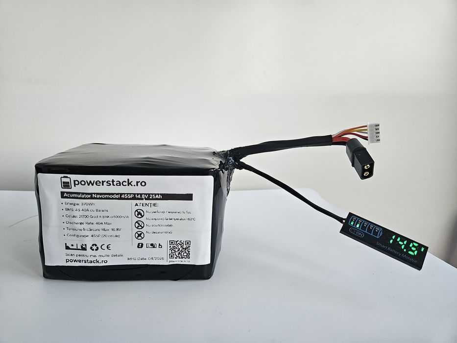 Baterii Navomodel 15Ah 20Ah 25Ah Li-ion Autonomie Mare BMS Display