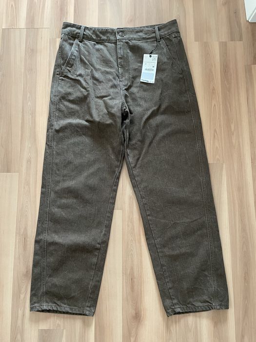 Модерни нови дънки Zara, цв.кафяв, нови, с етикет, р-р 44