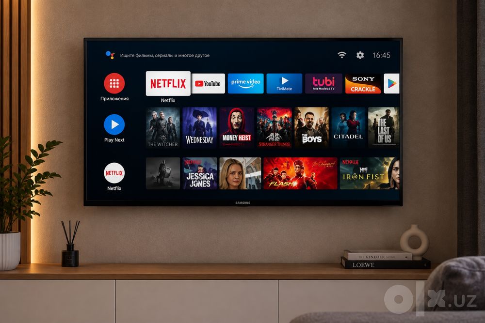 Телевизор samsung HD tv оригинал смарт тв приставкой 8k 13 android