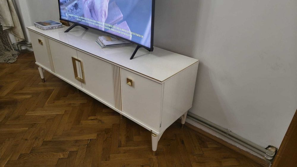 Comoda TV alb ivory Veyron Gold