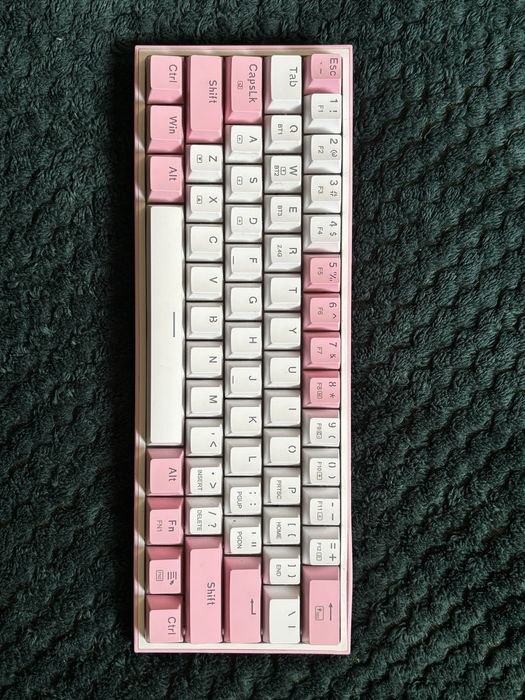 Механична клавиатура Redragon - Fizz Pro, red switches, 60% в розово