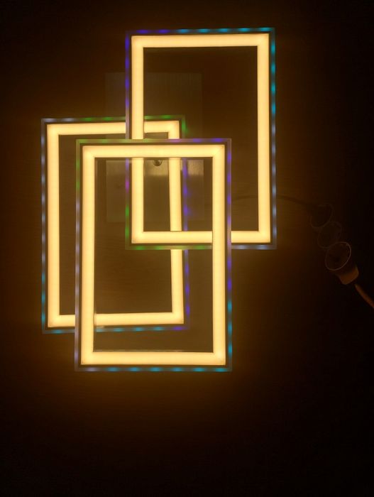 Lustră LED modernă pătrate intercalate – nouă, multicolor