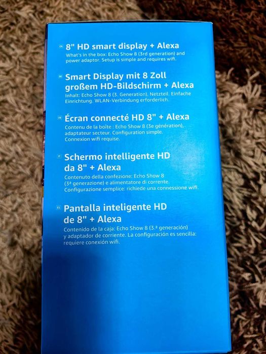 Boxa inteligenta Amazon Echo Show 8 2023 (3rd Gen), Display 8", Camera 13 MP, Wi-Fi, Bluetooth, Stereo, Negru