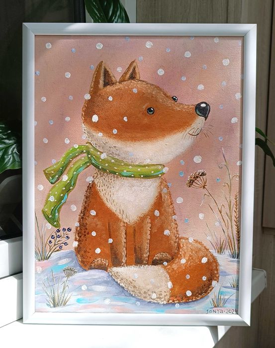 Картина в раме "Лиса", 40 х 30 см