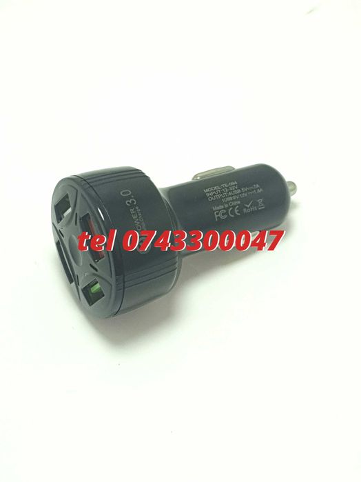 Incarcator Universal Masina Auto 4 Porturi Bricheta Usb Qc Fastcharge