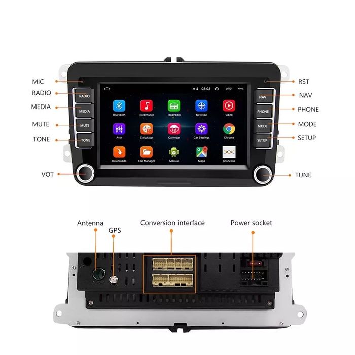 Navigatie Auto Android Vw Golf 5 6 Jetta Passat b6 b7 cc jetta touran
