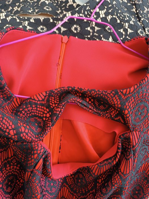 Rochie rosie imprimeu floral